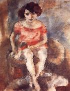 The woman wearing the red garment, Jules Pascin